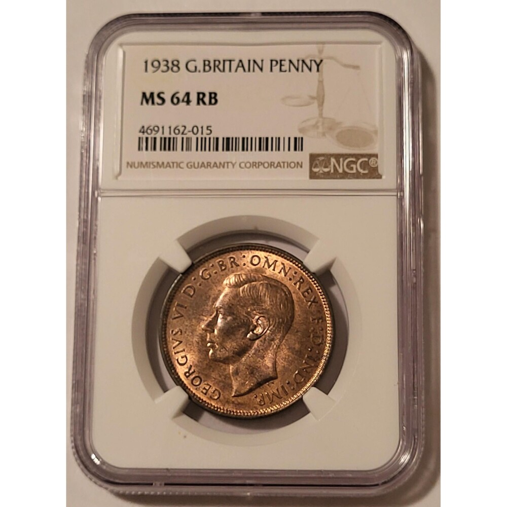 Great Britain George VI 1938 Penny MS64 RB NGC